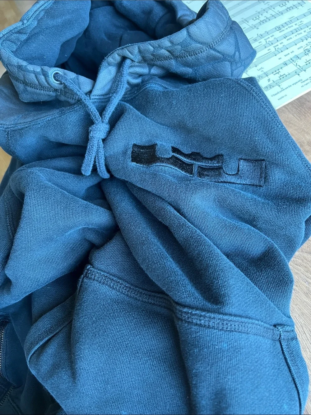 Black Quilted Hood Pullover Hoodie